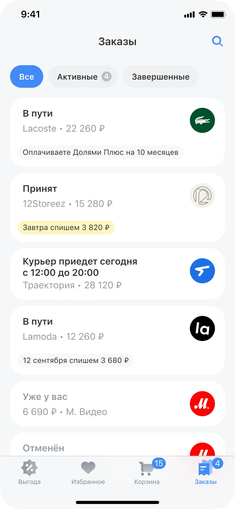 Order list